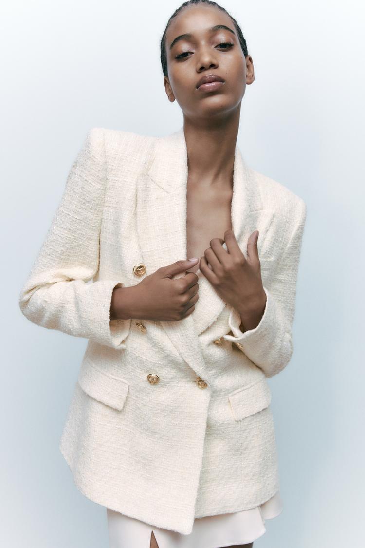 Textured weave blazer zara store
